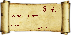 Balsai Atlasz névjegykártya
